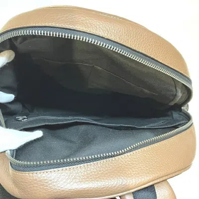 Pre-owned Coach Beige Brown Canvas Leather Backpack () In Beige, Brown