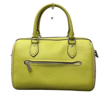Pre-owned Coach Beige Lemon Yellow Pvc Leather Handbag Shoulder Bag () In Beige, Lemon Yellow