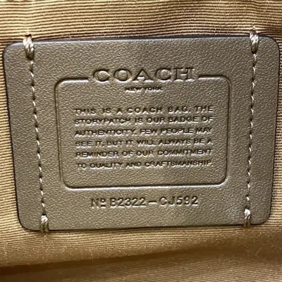 Pre-owned Coach Beige Lemon Yellow Pvc Leather Handbag Shoulder Bag () In Beige, Lemon Yellow