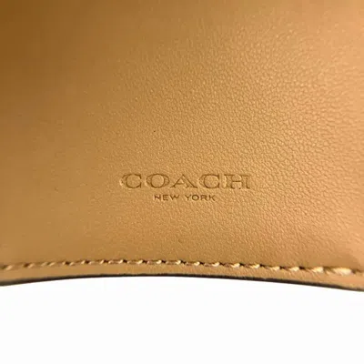 Pre-owned Coach Brown Khaki Pvc Leather Wallet (bi-fold) () In Brown, Khaki