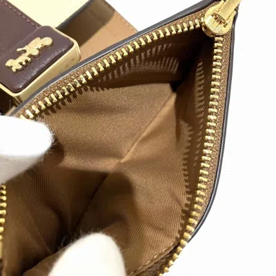 Pre-owned Coach Brown Khaki Pvc Leather Wallet (bi-fold) () In Brown, Khaki
