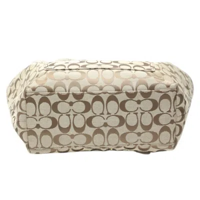 Pre-owned Coach Signature Khaki Signature Line Tote Bag ()