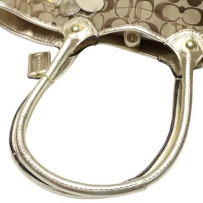 Pre-owned Coach Signature Khaki Signature Line Tote Bag ()
