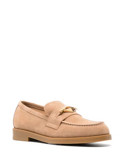 Jimmy Choo Maddie Diamond Suede Loafers In Brown