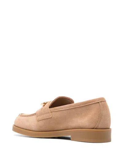 Jimmy Choo Maddie Diamond Suede Loafers In Brown