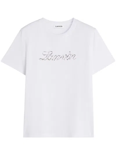 Lanvin Sequin T-shirt In White