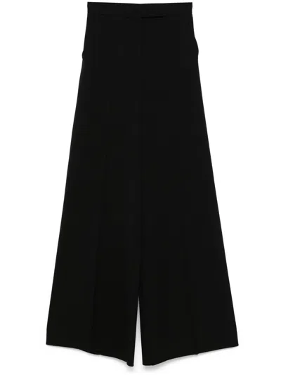Max Mara Stretch Wool Pants In Black