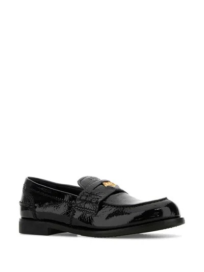 Miu Miu Black Leather Loafers
