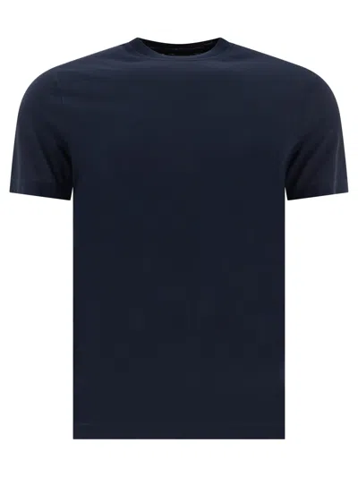 Zanone Blue Cotton T-shirt