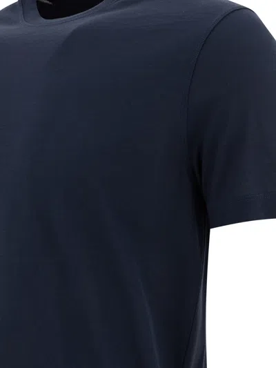 Zanone Blue Cotton T-shirt