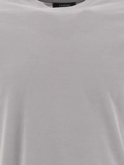 Zanone Grey T-shirt With Soft Cotton-elastane Blend