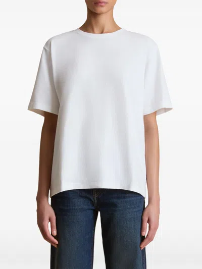 Khaite Womens White Mae Brand-patch Cotton-jersey T-shirt