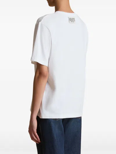 Khaite Womens White Mae Brand-patch Cotton-jersey T-shirt