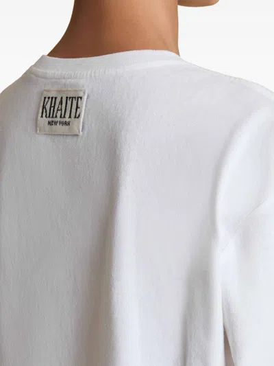 Khaite Womens White Mae Brand-patch Cotton-jersey T-shirt