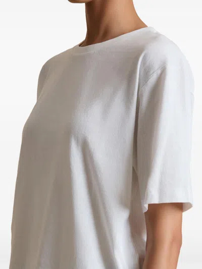 Khaite Womens White Mae Brand-patch Cotton-jersey T-shirt