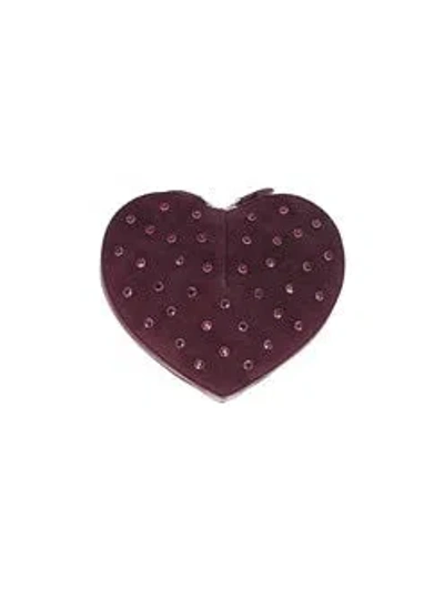 Alaïa Women Le Cœur' Rhinestone Crossbody Bag In Red
