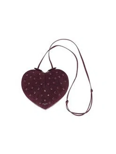 Alaïa Women Le Cœur' Rhinestone Crossbody Bag In Red