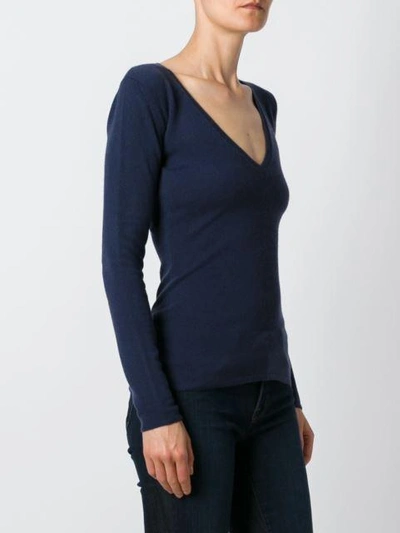 Shop Fashion Clinic Long Sleeved V In Blue