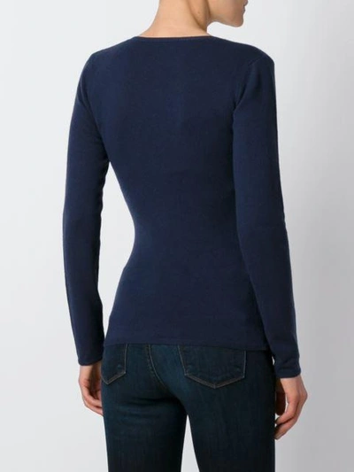 Shop Fashion Clinic Long Sleeved V In Blue