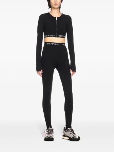 Off-white Off White Cropped Top With Logo Band In Black