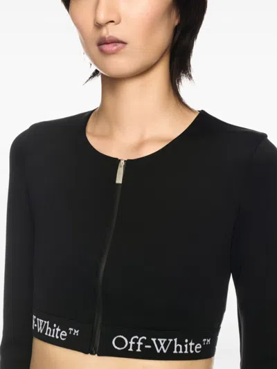 Off-white Off White Cropped Top With Logo Band In Black