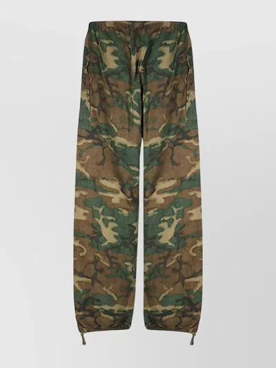Givenchy Camouflage-print Cotton Cargo Trousers In Khaki