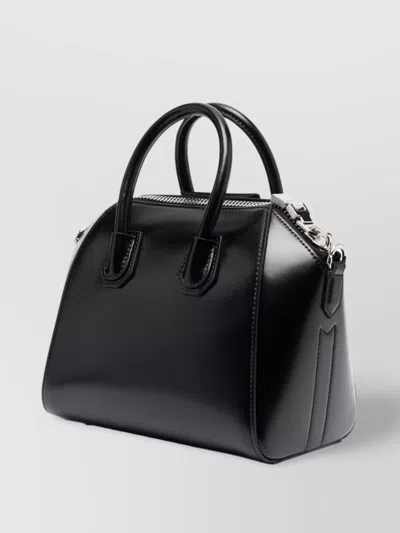 Givenchy Antigonia Black Calf Leather Cotton Acrylic Handbag In Red