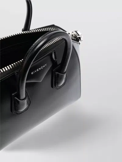 Givenchy Antigonia Black Calf Leather Cotton Acrylic Handbag In Red