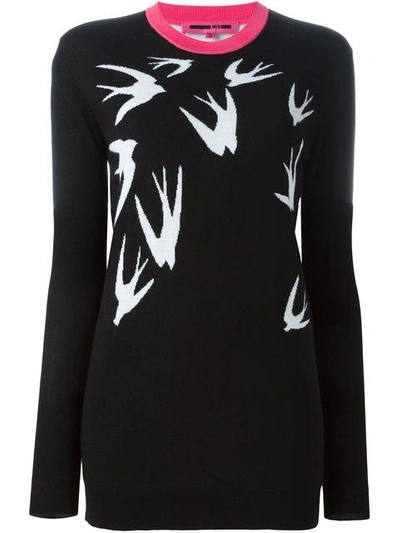 Shop Mcq By Alexander Mcqueen Swallow Intarsia Jumper