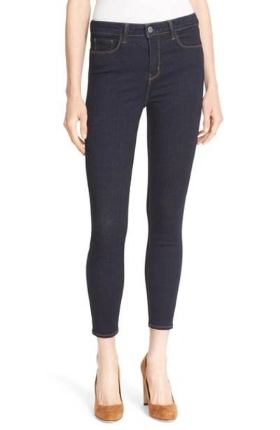Shop L Agence 'margot' High Rise Crop Jeans In Midnight