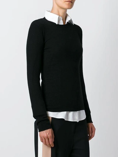 Shop Fashion Clinic Crew Neck Jumper In Black