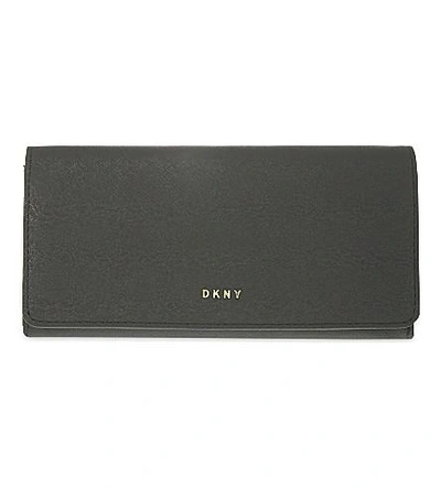 Dkny Bryant Park Saffiano Large Carryall Wallet In Dk Charcoal | ModeSens