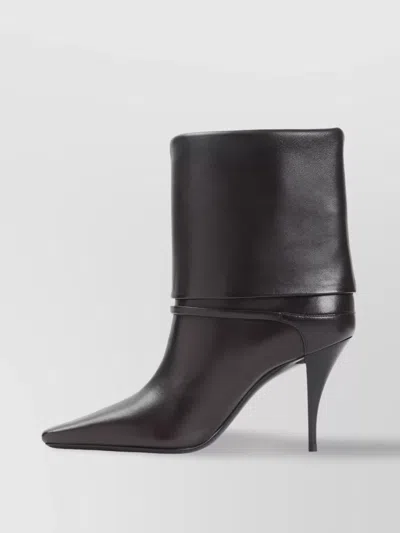 Saint Laurent Niki Embellished Leather Ankle Boots In Black