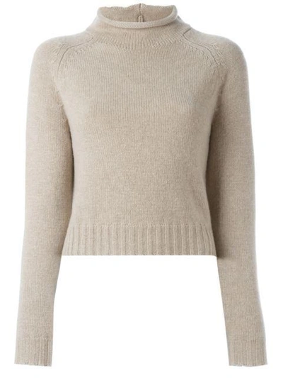 Shop Ralph Lauren Collection Funnel Neck Jumper - Nude & Neutrals