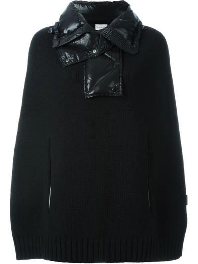 Moncler Padded Collar Knitted Jumper In Black