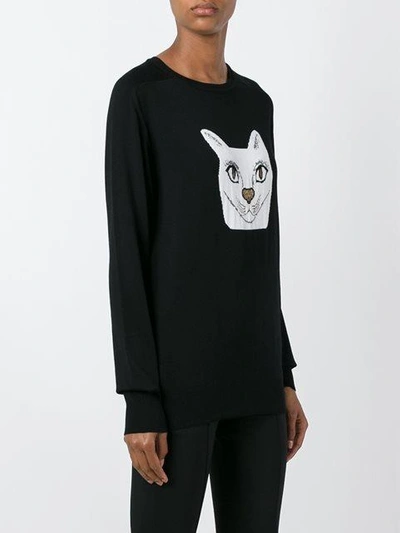 Shop Loewe Cat Intarsia Jumper - Black