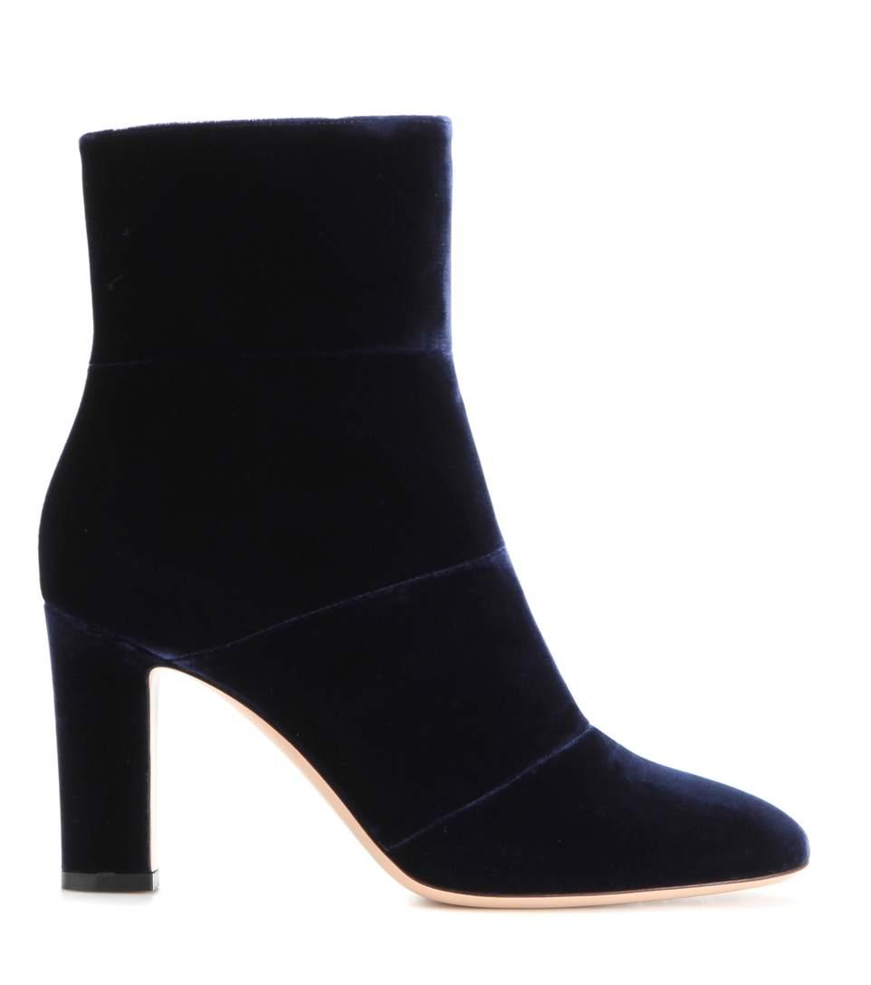 Gianvito Rossi Velvet Ankle Boots In Deeim | ModeSens