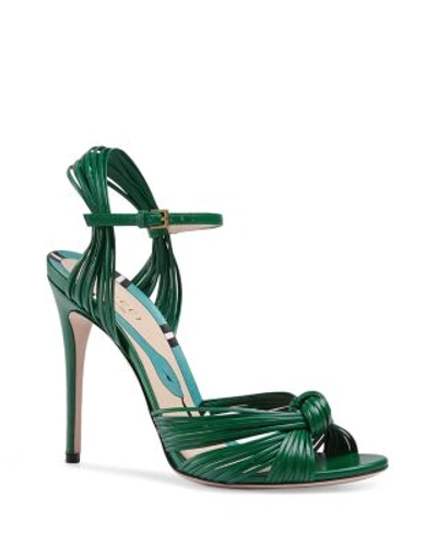 Shop Gucci Allie Strappy High Heel Sandals In Green