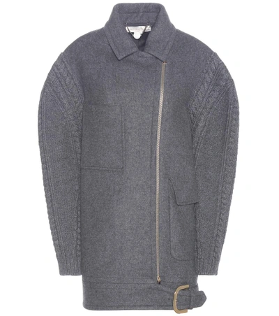 Shop Stella Mccartney Wool-blend Coat In Grey