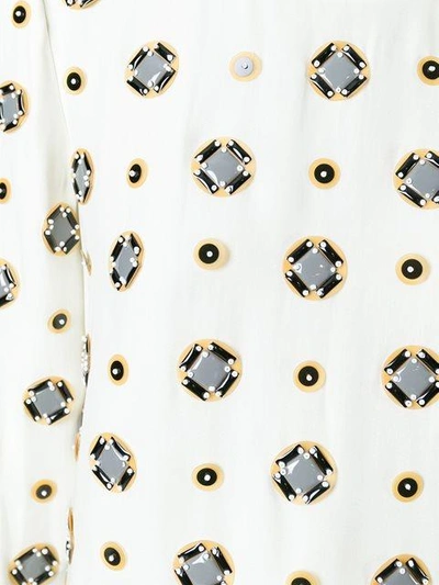 Shop Diane Von Furstenberg Embellished Three-quarters Sleeve Blouse -