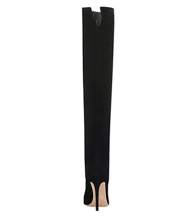 Shop Gianvito Rossi Camelleo Suede Over-the-knee Boots In Black