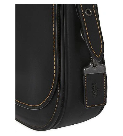 Shop Coach Glovetanned Leather Saddle Bag 23 In Bp/black