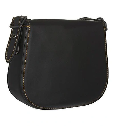 Shop Coach Glovetanned Leather Saddle Bag 23 In Bp/black