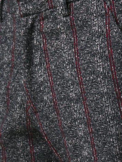 Shop Aganovich Striped Trousers - Black