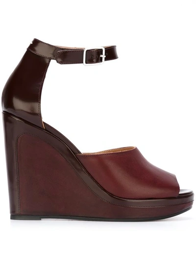 Shop Maison Margiela Open Toe Wedge Sandals