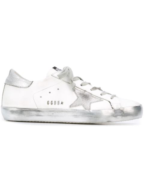 Golden Goose Suede And Leather 'superstar' Sneakers In Silver | ModeSens