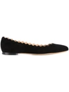 Chloé Chloe Suede Lauren Flats In Black