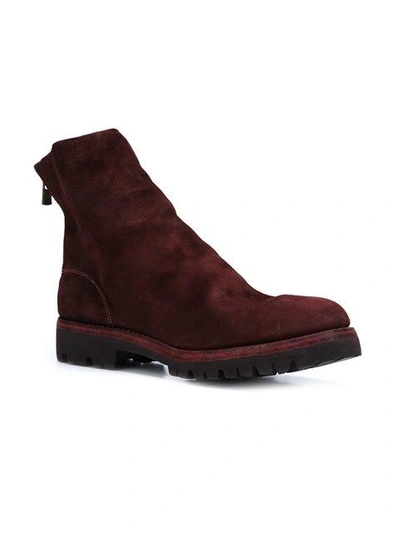 Shop Guidi 'reverse' Boots - Red