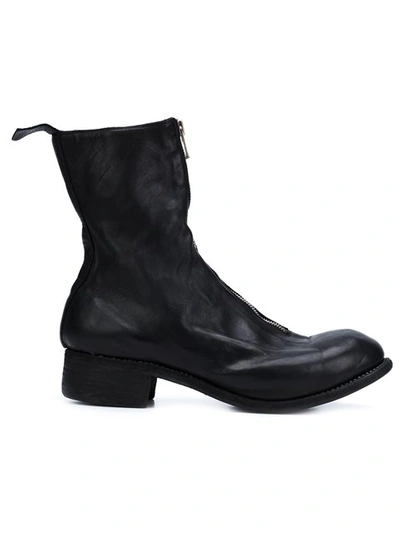 Guidi Front Zipped Boots In Black