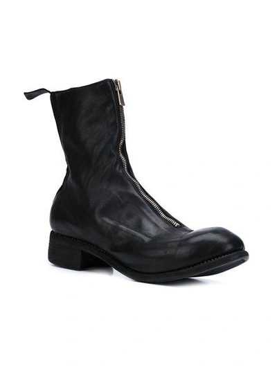 Shop Guidi Front Zipped Boots In Black